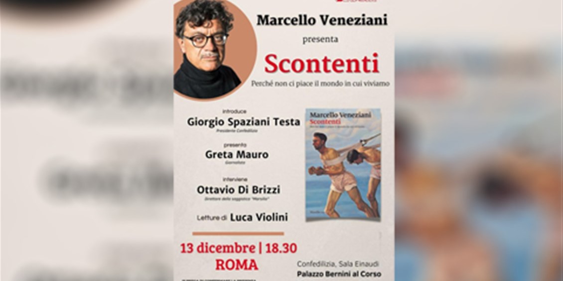 Oggi parteciperò all'incontro di Marcello Veneziani che presenterà il suo nuovo libro “Scontenti”. Condivido la sua analisi sulle cause della crisi degli europei