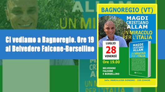 Ci vediamo a Bagnoregio. Ore 19 al Belvedere Falcone-Borsellino