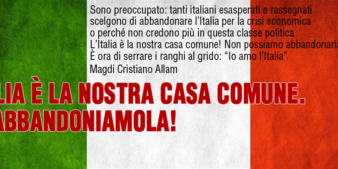 Buongiorno amici! Appello agli italiani in fuga dall’Italia: è ora di serrare i ranghi al grido di “Io amo l’Italia”!