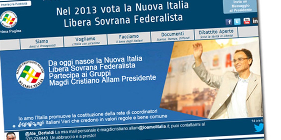 Benvenuti nel nostro nuovo sito! Un passo avanti verso la nuova Italia Libera Sovrana Federalista! Ce la faremo!